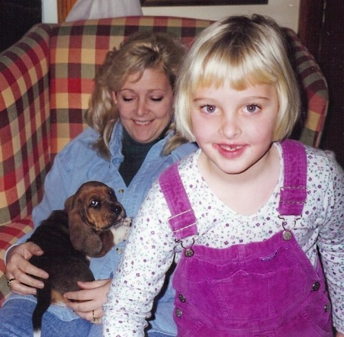 Morgan & Tru on 1st day home Dec 99