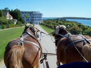 Michigan Mackinaw Grand Hotel from Taxi