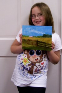 Maggie with Demo Painting