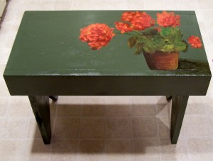 Geranium Bench, $75