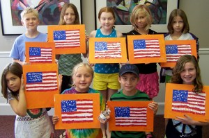 Kids with Johns Flags