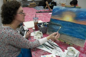 Shelly completes her seascape