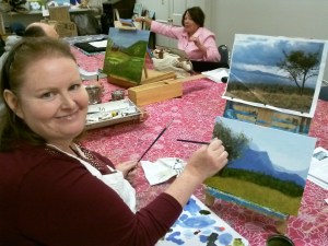 Mary with her first painting