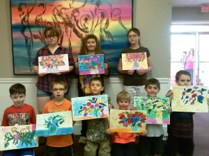 Kids class abstract flowers