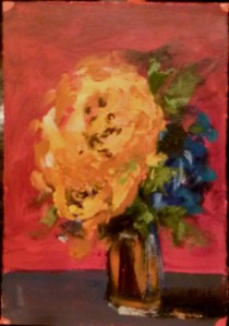 Yellow Rose IX acrylic on paper 7.5"x11"