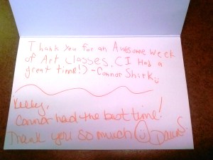 A really nice thank you note