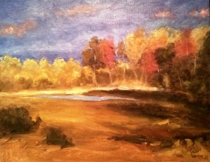 Autumn Glow oil on canvas,  14"x18" SALE PRICE:  $45