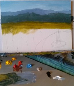 Step 2 - Adding distance with mountains and meadow