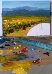 Step 3 - Adding middle distance - vineyards