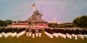 Marine Corps Monument with foreground laid in - no details