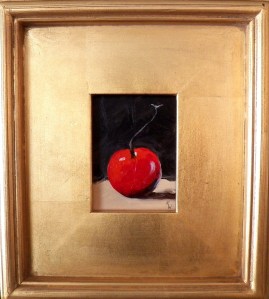 "Cherry", acrylic, 3"x4" (framed size 9"x10"), $49