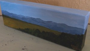 Panoramic Mountain View II, acrylic, Gallery Wrap 4"x12" canvas, $80