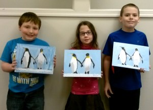 Kids Paint Penguins