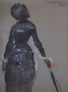 Edgar Degas, "Mary Cassatt at the Louvre", 1879, pastel, Philadelphia Museum of Art