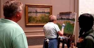 Copyist at the National Gallery working on a "Monet"