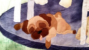 close-up of Dizzy Pug on Merry-Go-Round