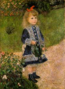 Pierre-Auguste Renoir, (1841-1919) “Girl with a Watering Can”  oil on canvas  41”x29” Painted in 1876 National Gallery of Art, Washington DC 