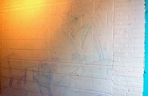 Blank wall with chalk drawing