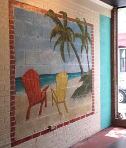 Finished mural with brick window detail.  