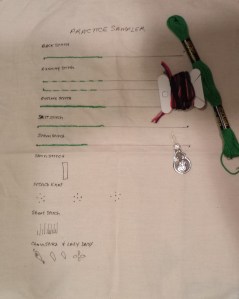 Practice piece for stitches we are learning