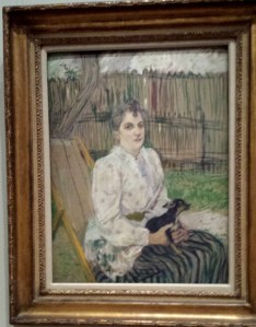 Henri de Toulouse-Lautrec. "Lady with a Dog", oil on cardboard, 1891