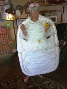 Pat's Halloween Costume - A Bubble Bath Tub