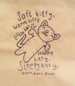 "Soft Kitty" embroidery