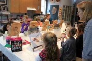 Helping the painters stay on track.  