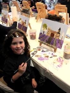 Birthday Girl Rhea with her painting.  Great job!