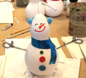 Step 5- Add a scarf, ear muffs and arms