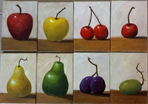 8 Small Fruit Paintings