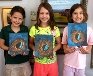 Kids paint Bird's Nests