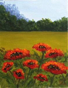 Poppy Demo 1 - acrylic, 11 x 14