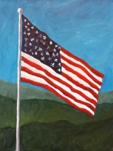 Flag with Mountain Background