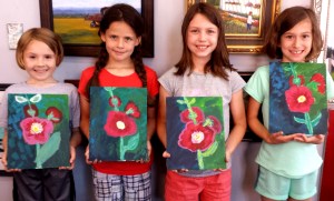 Kids Hollyhock Paintings