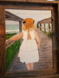 Close-up of Katie Painting