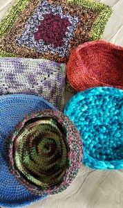Crocheted Cat Bowls and Nap Pads