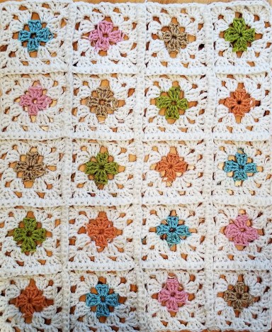 Granny squares in White