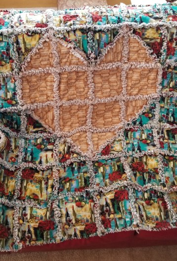 Rag Quilt Heart washed