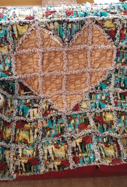 Rag Quilt Heart washed